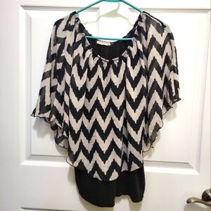 Claudia Richard 2x blouse black and cream